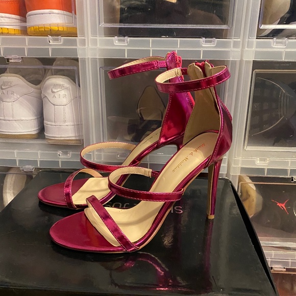 Strappy Hot Pink Heels - Picture 1 of 5
